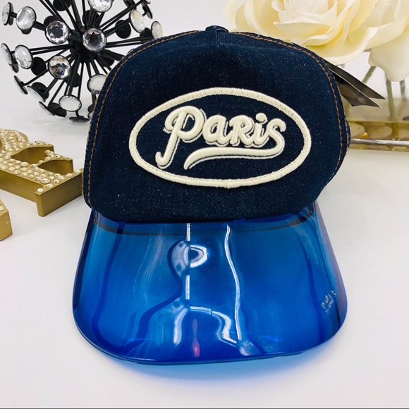 Paris Denim Transparent Baseball Cap Hat - Picture 4 of 5